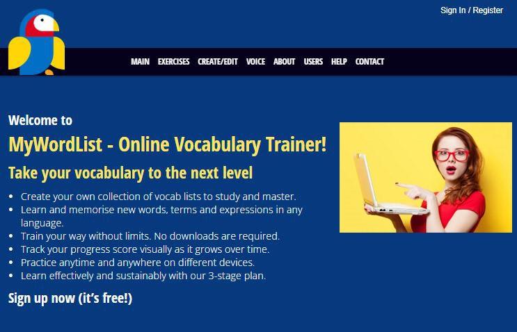 Online Vocabulary Training Application for Migrants