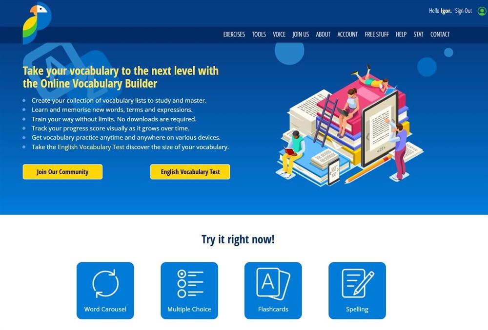 Online Vocabulary Training Application for Migrants